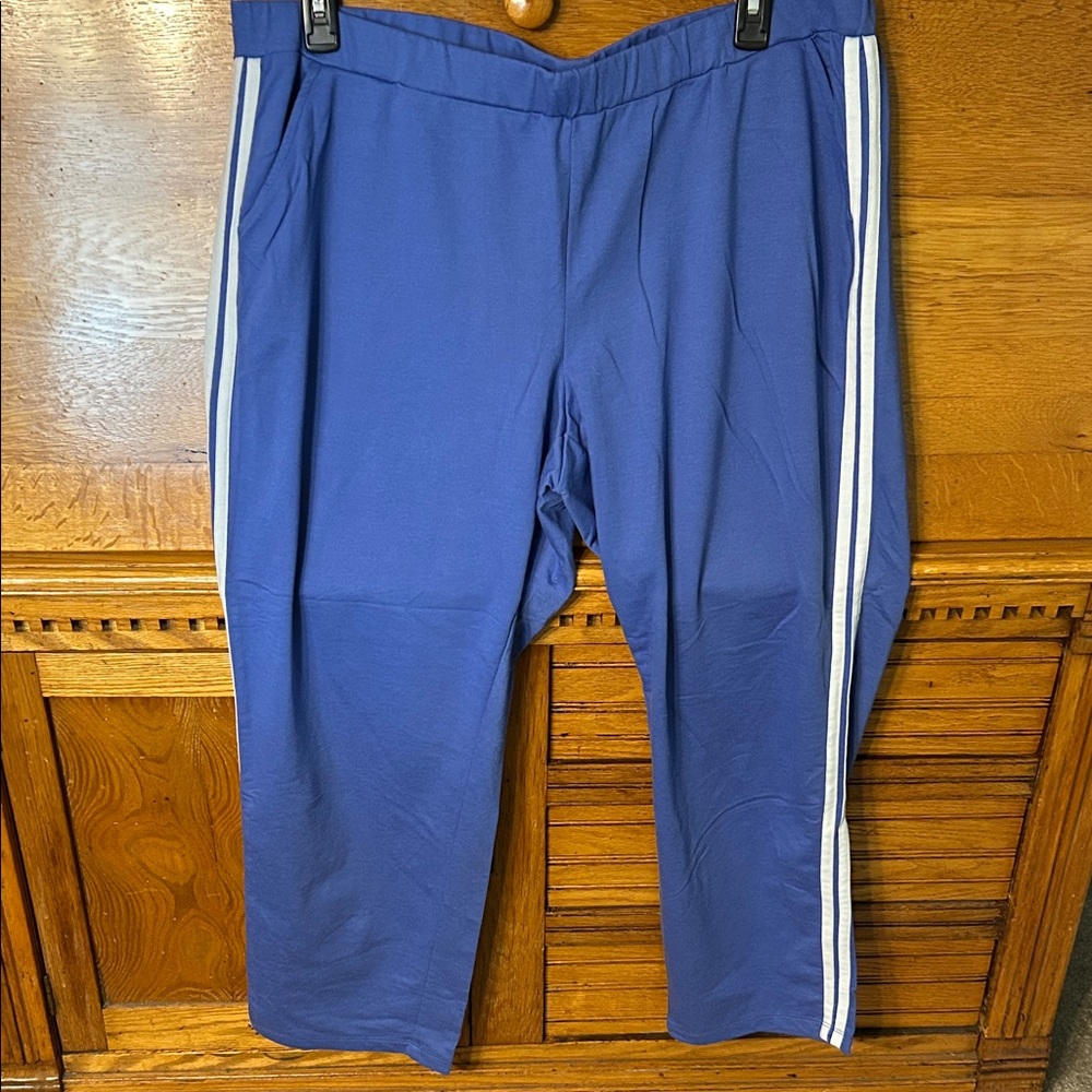 Serengeti Two-Piece Blue White Stripe Track Jogging  Suit Hooded Long Sleeve Top
